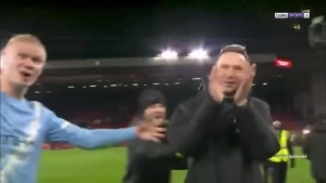 曼城在安菲尔德2-1战胜利物浦 哈兰德和福登将林德斯推向球迷庆祝